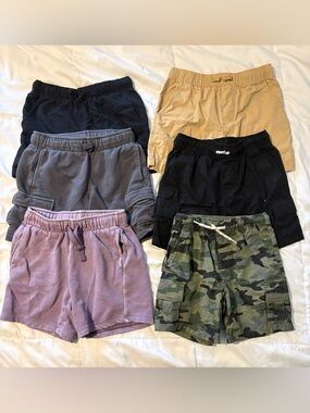 Boys Size 6/7 Shorts Bundle 6pc Cat & Jack Carter’s Wonder Nation Cargo Athletic